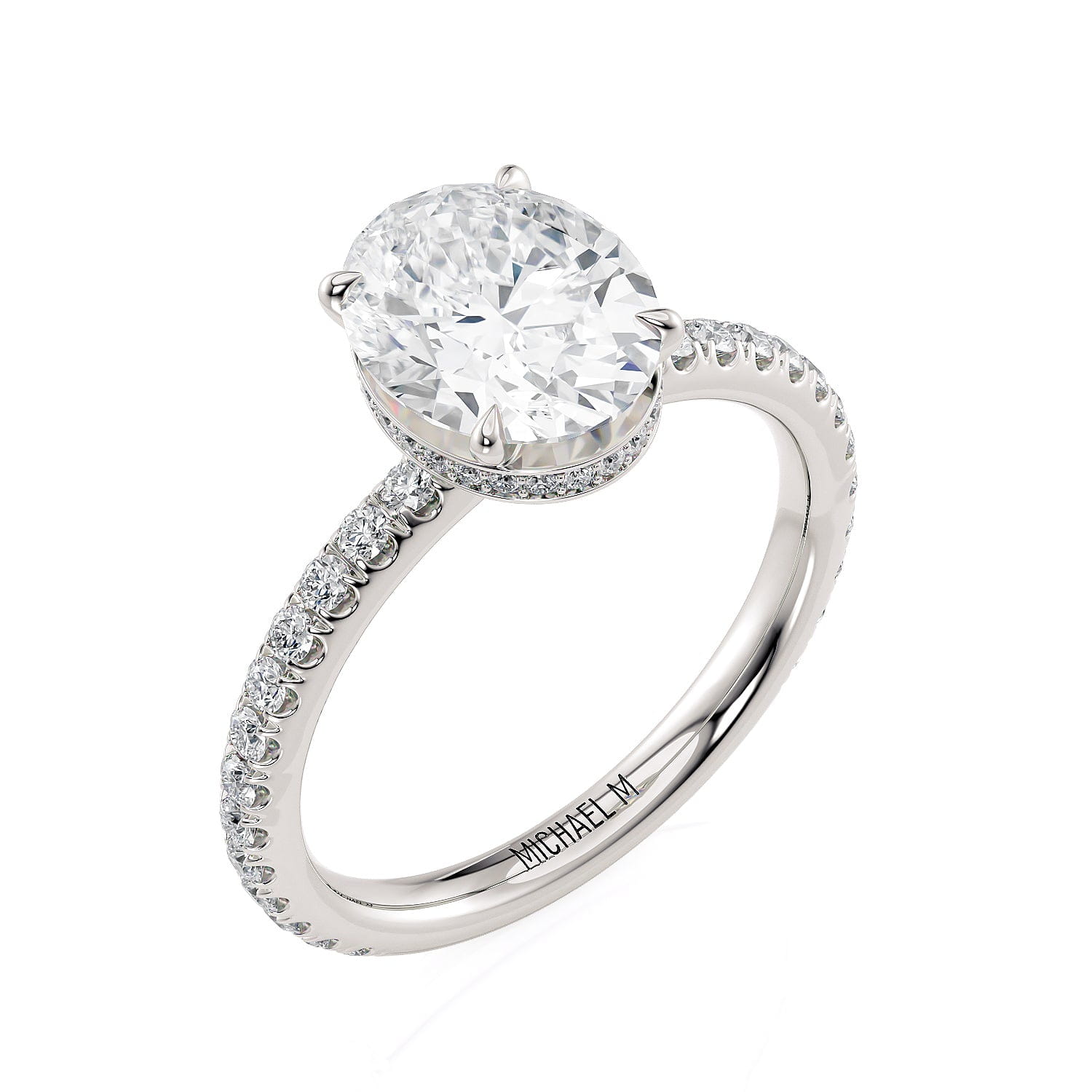 MICHAEL M Engagement Rings Platinum Crown R715-2 Oval R715-2P