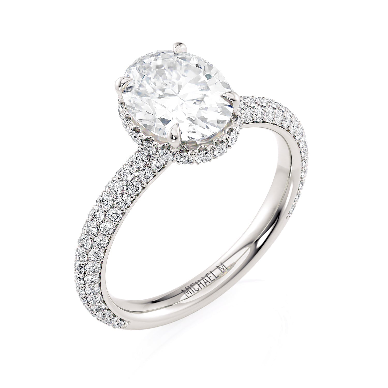 MICHAEL M Engagement Rings Platinum Crown R808-2.5 Oval R808-2.5