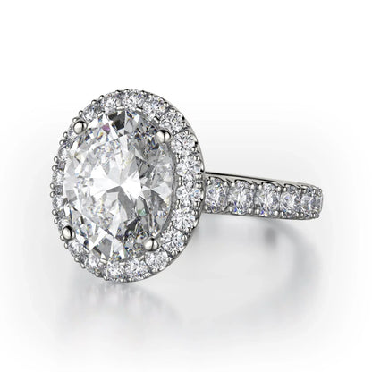 MICHAEL M Engagement Rings Platinum Europa R320L-3-OV R320L-3-OV-PT