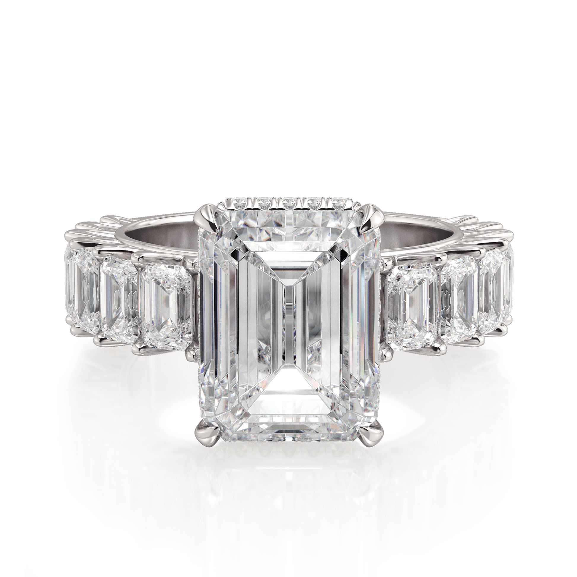 MICHAEL M Engagement Rings Platinum Meksian R904-3 Emerald