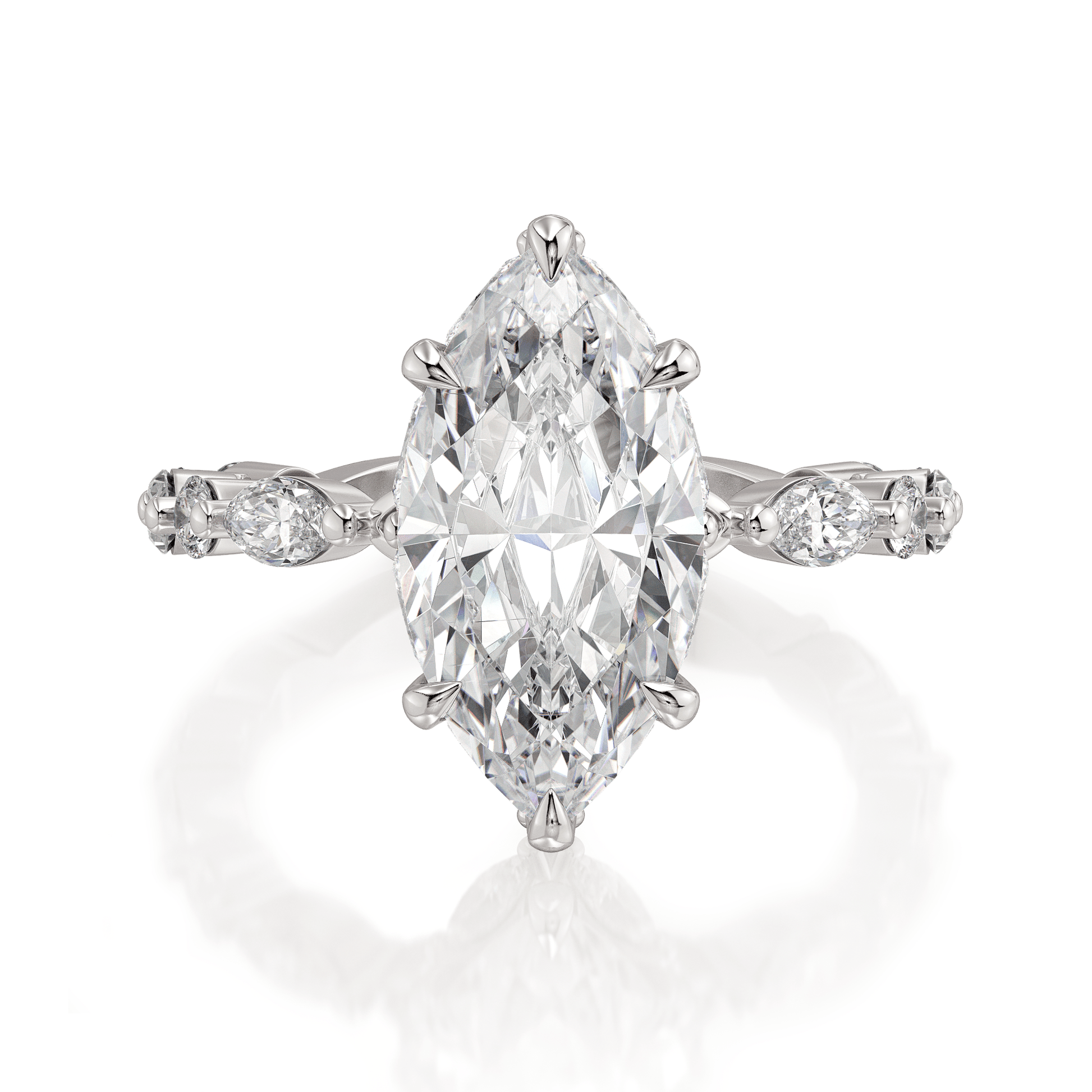 MICHAEL M Engagement Rings Platinum Monarch R831-3 Marquise