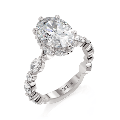 MICHAEL M Engagement Rings Platinum Monarch R833-3 Oval