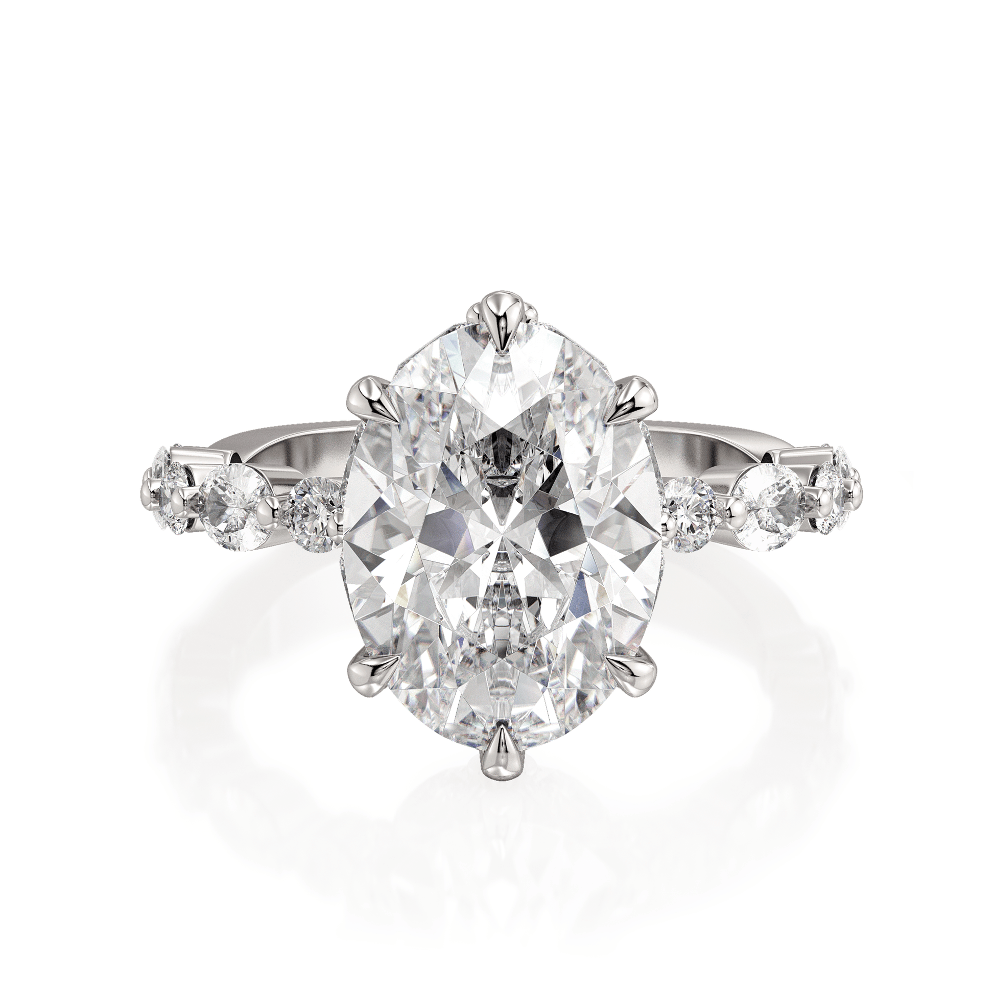 MICHAEL M Engagement Rings Platinum Monarch R837-3 Oval R837-3-OV-PL