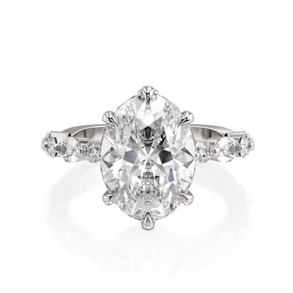 MICHAEL M Engagement Rings Platinum Monarch R837-3 Oval R837-3-OV-PL