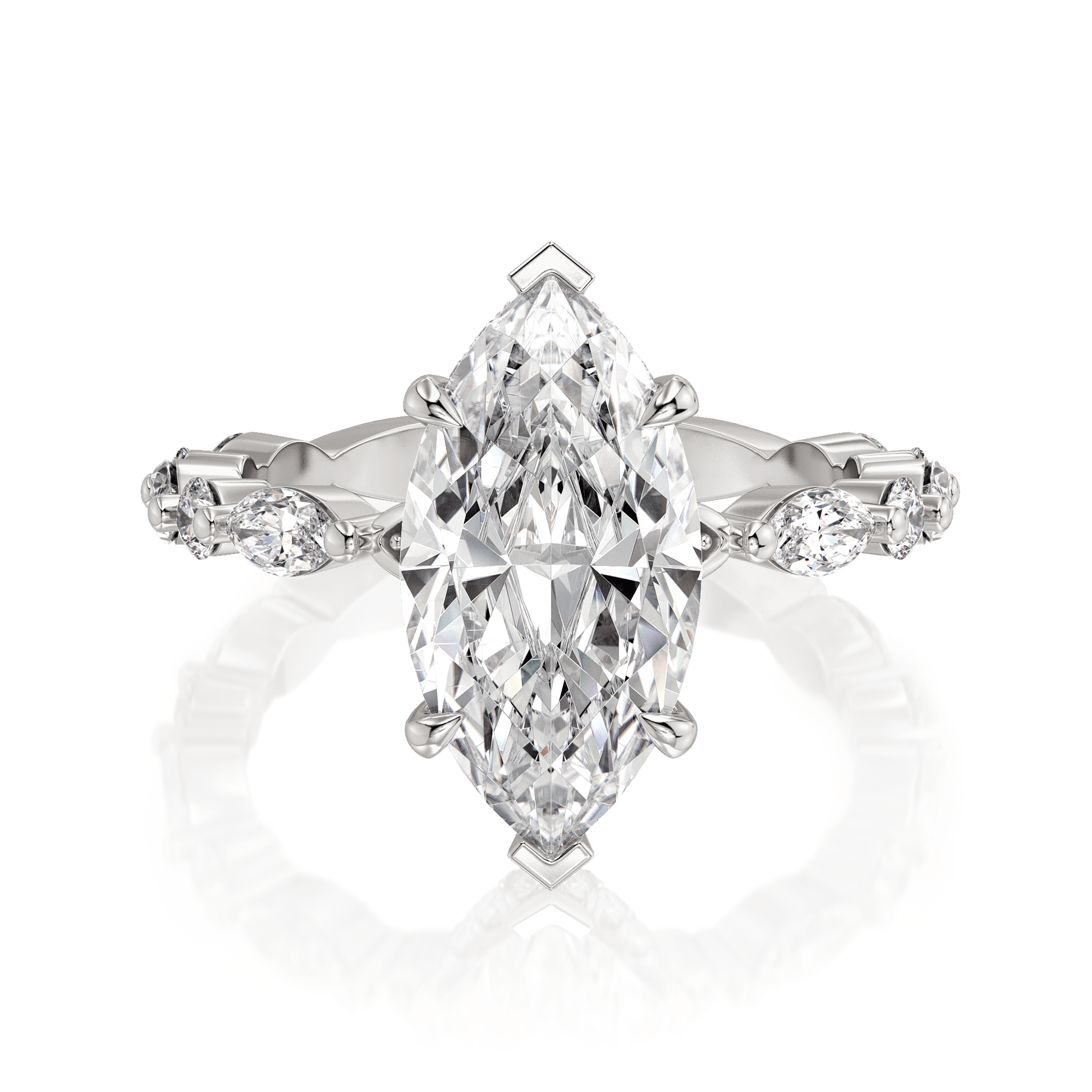 MICHAEL M Engagement Rings Platinum Montage R802-3 Marquise