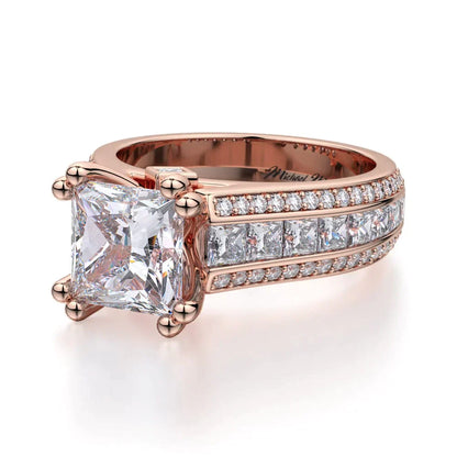 Michael M Pave Princess Engagement Ring