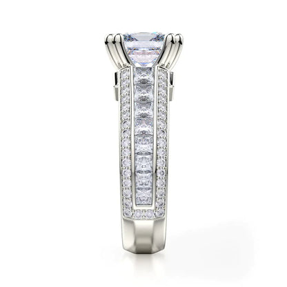 Michael M Pave Princess Engagement Ring