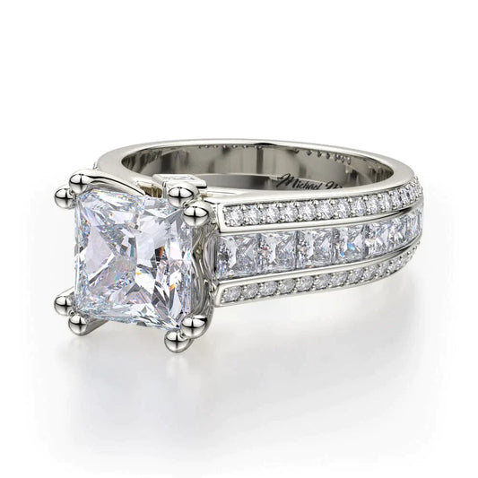 Michael M Pave Princess Engagement Ring