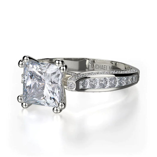 Michael M Pave Princess Engagement Ring