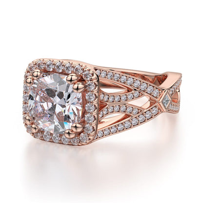 Michael M Prong Cushion Engagement Ring