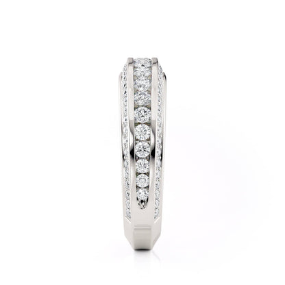 Michael M Channel / Pave Wedding Band
