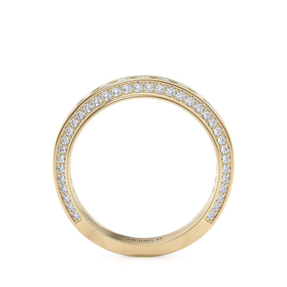 Michael M Channel / Pave Wedding Band