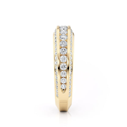Michael M Channel / Pave Wedding Band