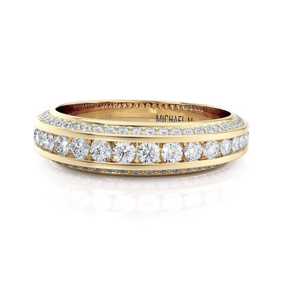 Michael M Channel / Pave Wedding Band