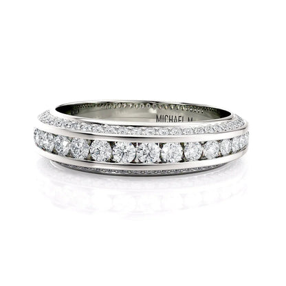 Michael M Channel / Pave Wedding Band
