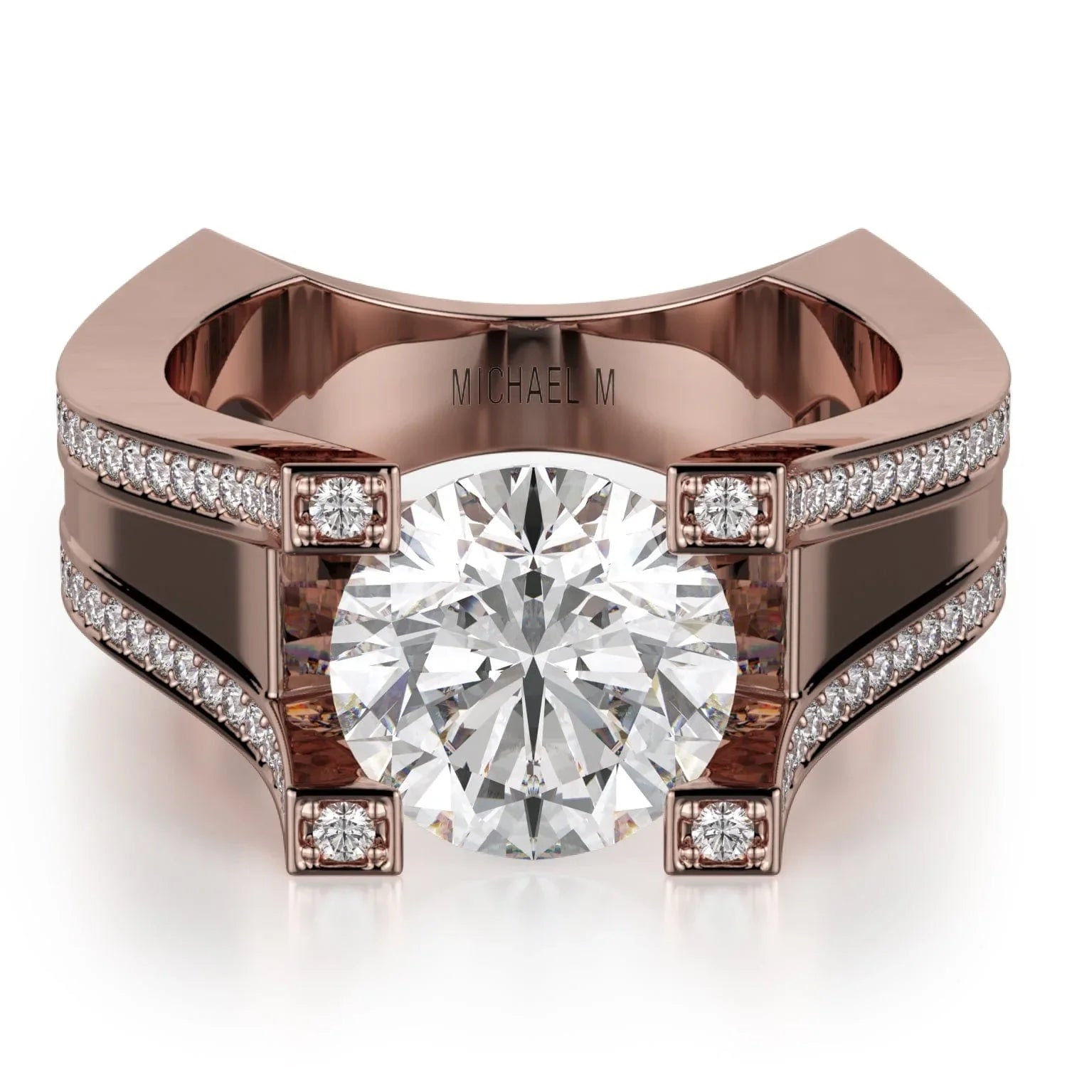 MICHAEL M Engagement Rings Rose Gold Strada R757-2 R757-2RG