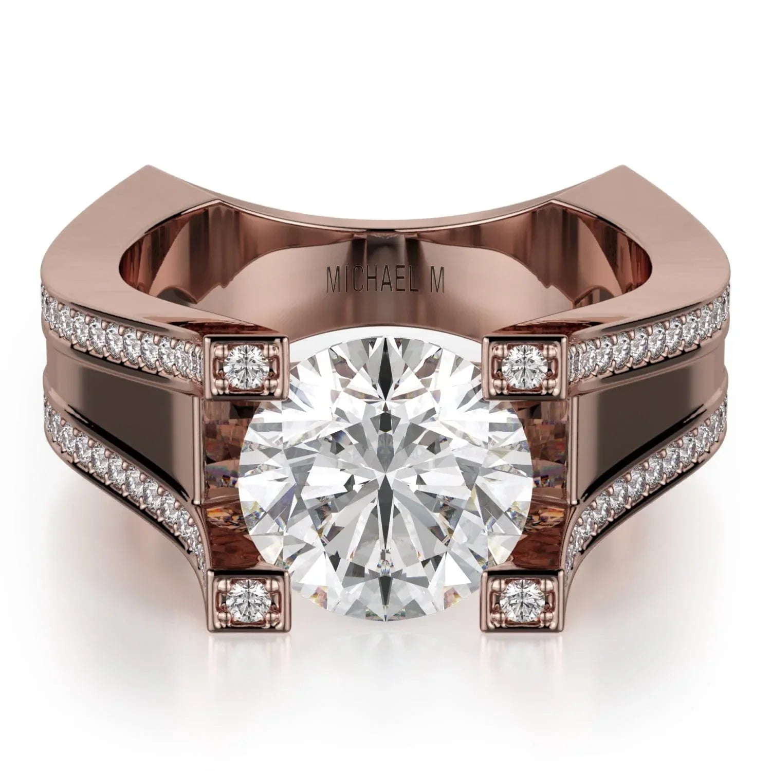 MICHAEL M Engagement Rings Rose Gold Strada R757-2 R757-2RG