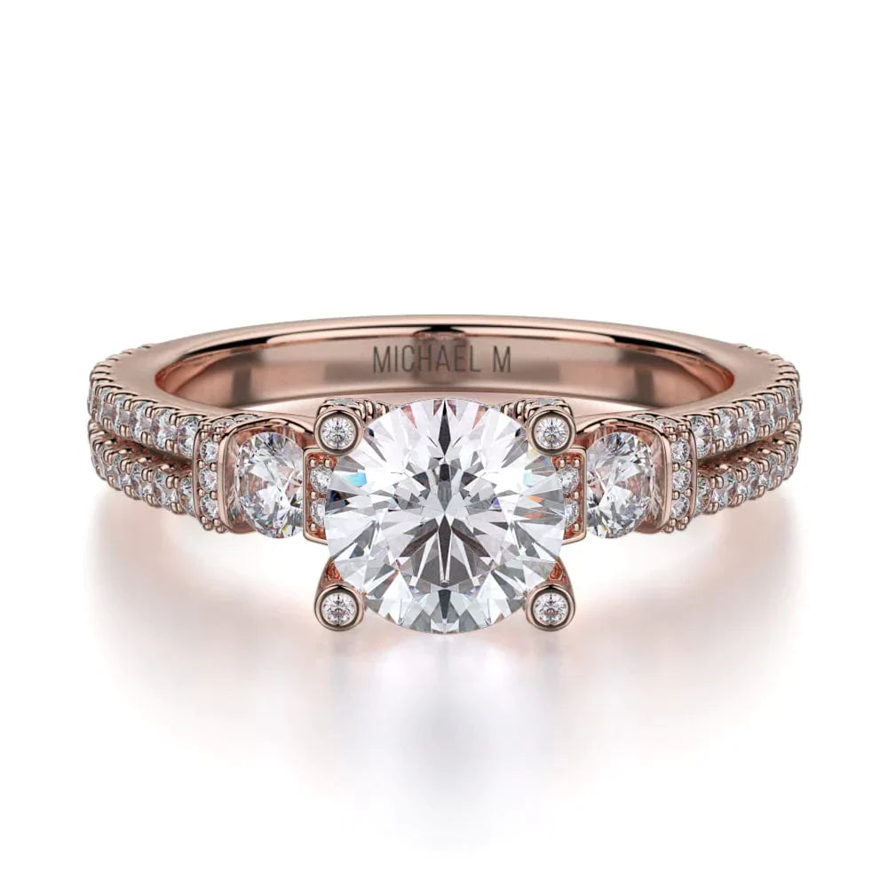 MICHAEL M Engagement Rings Rose Gold Trinity R502-1 R502-1RG