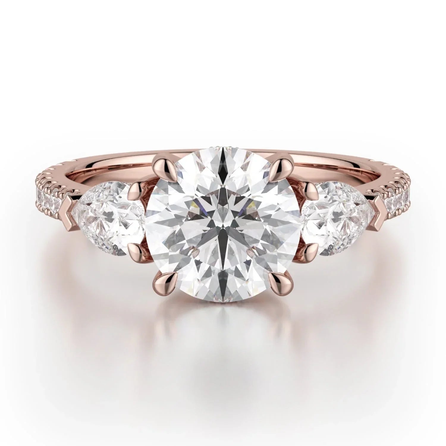 MICHAEL M Engagement Rings Rose Gold Trinity R758-2 R758-2RG