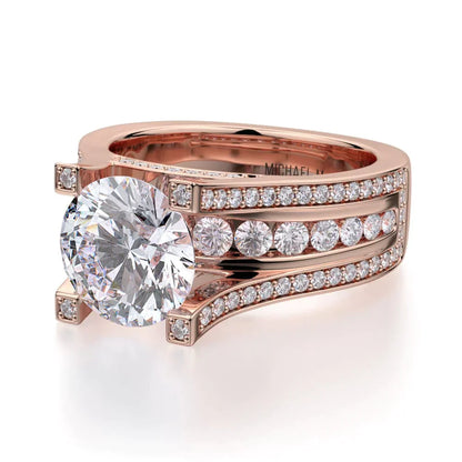 Michael M Pave Round Engagement Ring