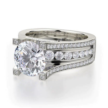 Michael M Pave Round Engagement Ring