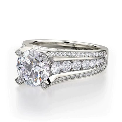 Michael M Pave Round Engagement Ring