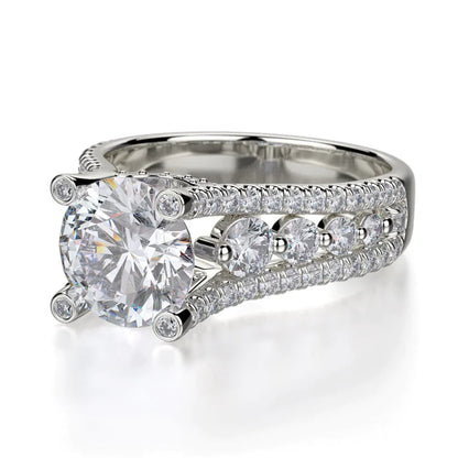 Michael M Bezel Round Engagement Ring