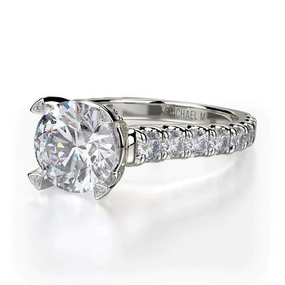 Michael M Prong Round Engagement Ring