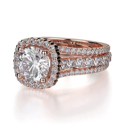 Michael M Center Stone Prong Round Engagement Ring