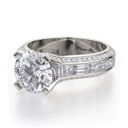 Michael M Pave Round Engagement Ring