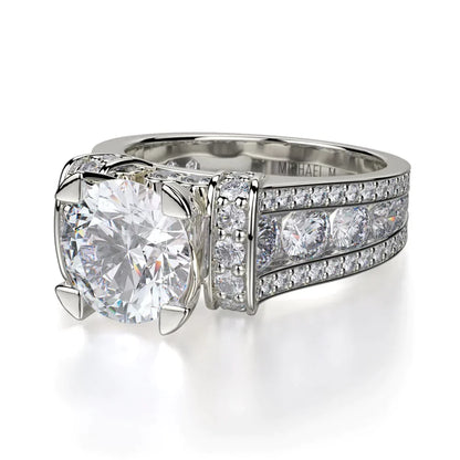Michael M Bezel Round Engagement Ring