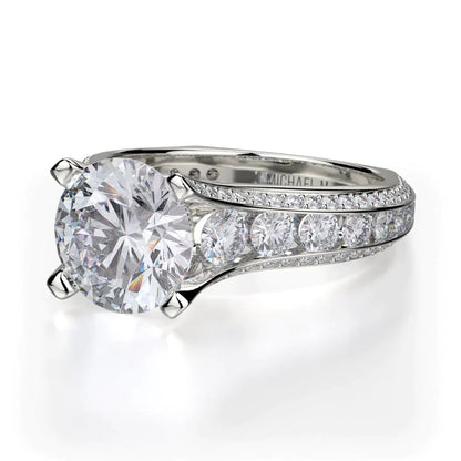 Michael M Pave Round Engagement Ring