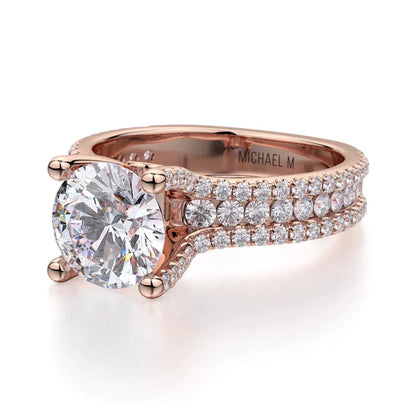 Michael M Bezel Round Engagement Ring