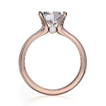 Michael M Pave Cushion Engagement Ring