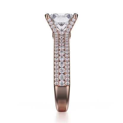 Michael M Pave Cushion Engagement Ring