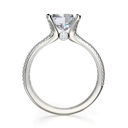 Michael M Pave Cushion Engagement Ring