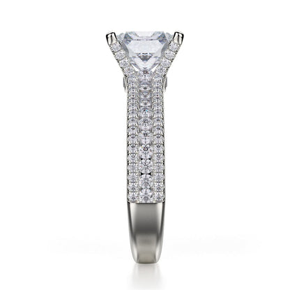 Michael M Pave Cushion Engagement Ring