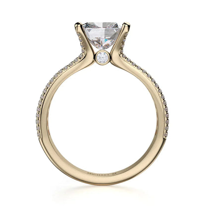 Michael M Pave Cushion Engagement Ring