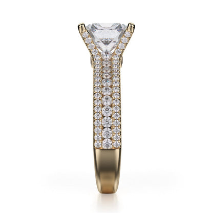 Michael M Pave Cushion Engagement Ring
