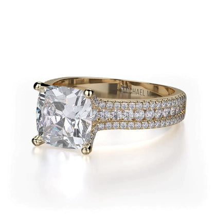 Michael M Pave Cushion Engagement Ring