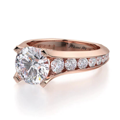 Michael M Pave Round Engagement Ring