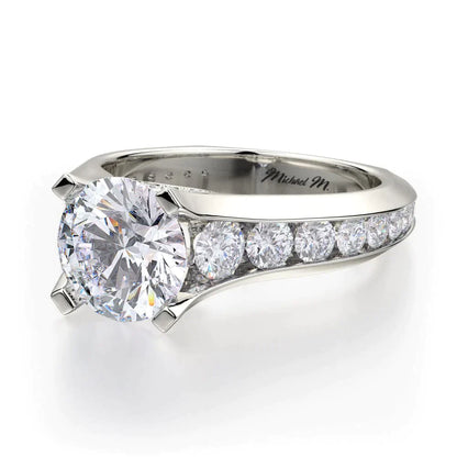Michael M Pave Round Engagement Ring
