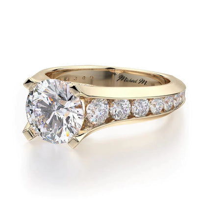 Michael M Pave Round Engagement Ring