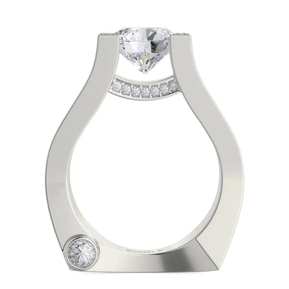 Michael M Pave Round Engagement Ring
