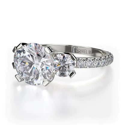Michael M Prong Round Engagement Ring