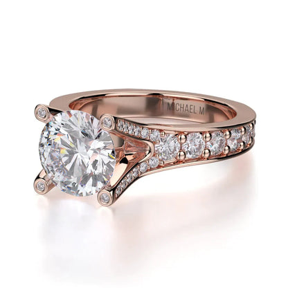 Michael M Pave Round Engagement Ring