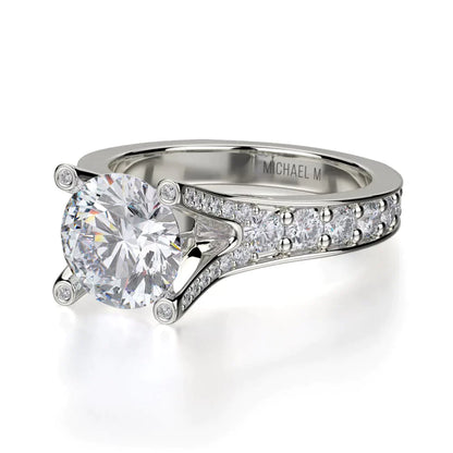 Michael M Pave Round Engagement Ring