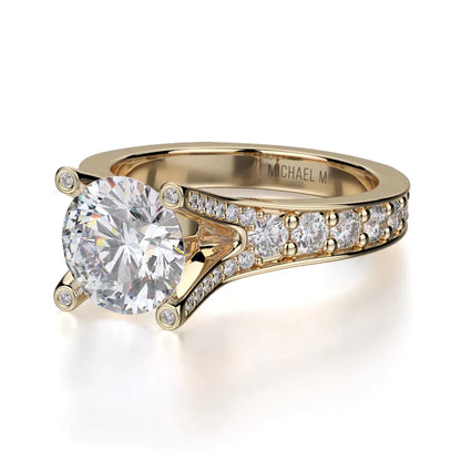 Michael M Pave Round Engagement Ring