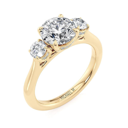 Michael M Three Stone Round Engagement Ring