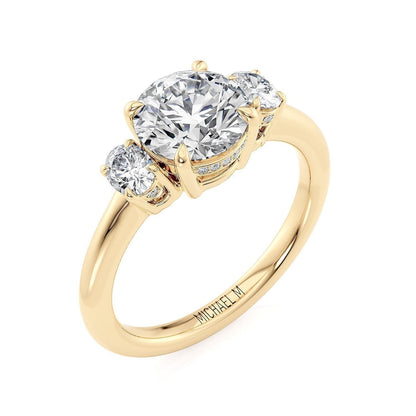 Michael M Three Stone Round Engagement Ring